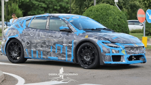 Ferrari's first electric car, spotted during testing, is set for a 2025 launch