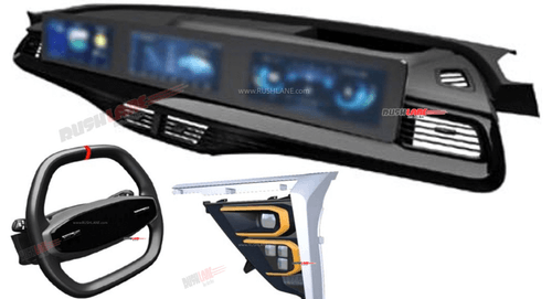 महिंद्रा XUV700 EV (XUV.E8) 3 स्क्रीन डैशबोर्ड पेटेंट लीक news