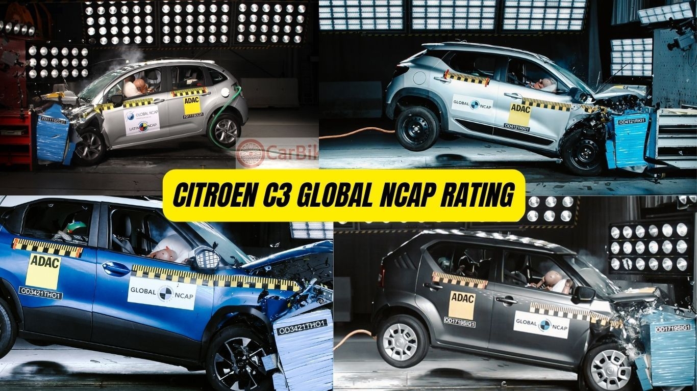 Citroen C3 Global NCAP सेफ्टी रेटिंग्स की तुलना Tata Punch और Renault Kiger से करती है