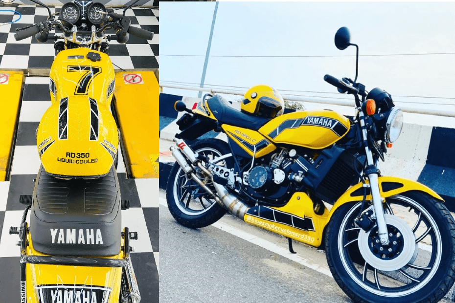MS Dhoni बाइक कलेक्शन को एक नई संशोधित Yamaha RD350 विंटेज मोटरसाइकिल मिलती है