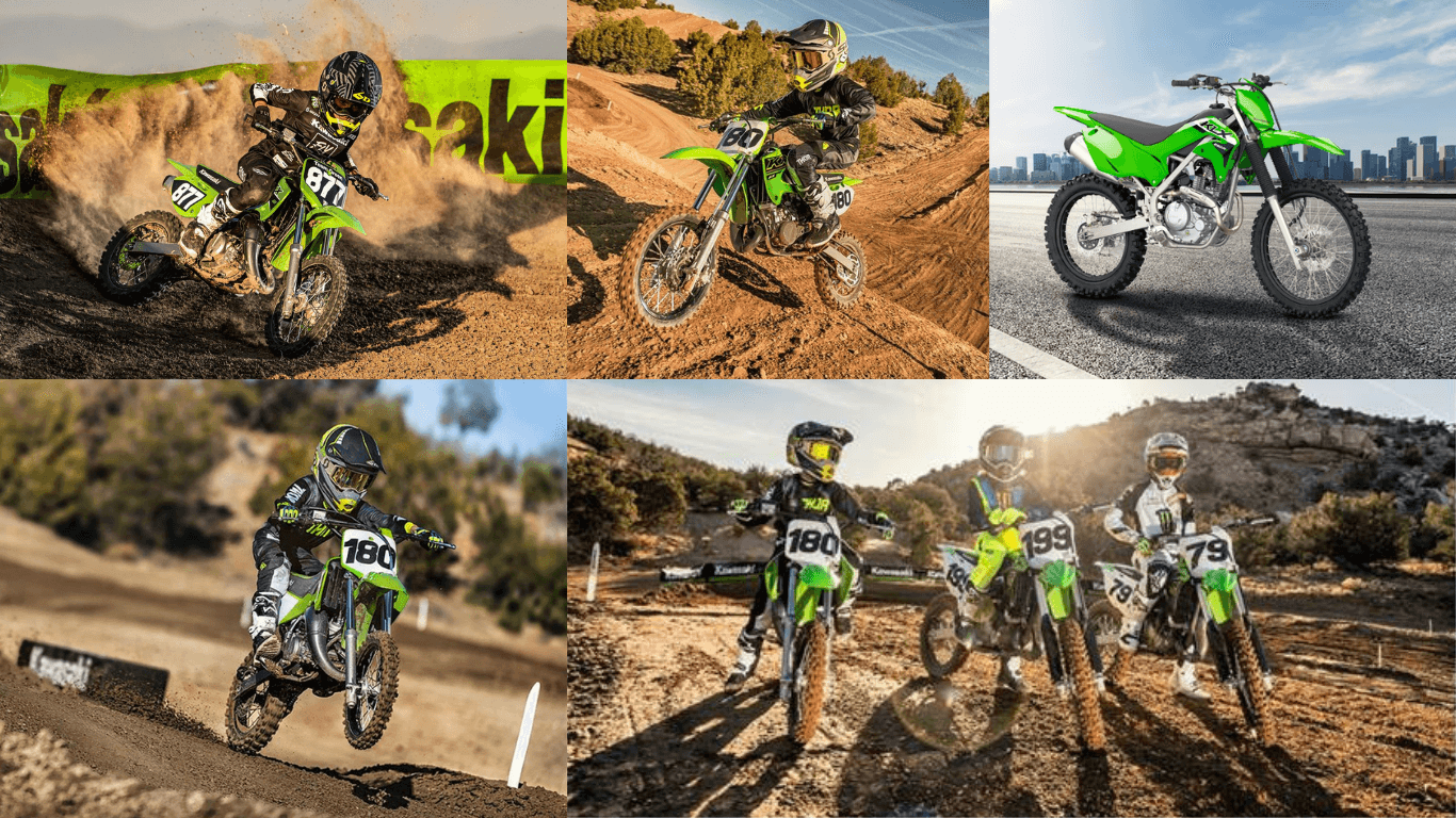 कावासाकी KX65, KX112, और KLX230R की मुख्य विशेषताएं देखें, 