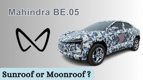 Mahindra BE.05 को विशाल ग्लास-रूफ के साथ देखा गया, क्या यह सनरूफ है या मूनरूफ?