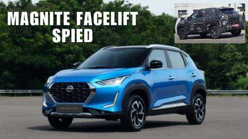 Magnite Facelift spied at Bharat NCAP Testing Site in Pune
