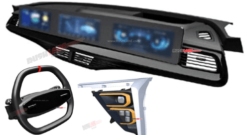 Mahindra XUV700 EV (XUV.E8) 3 Screen Dashboard Patent Leaked