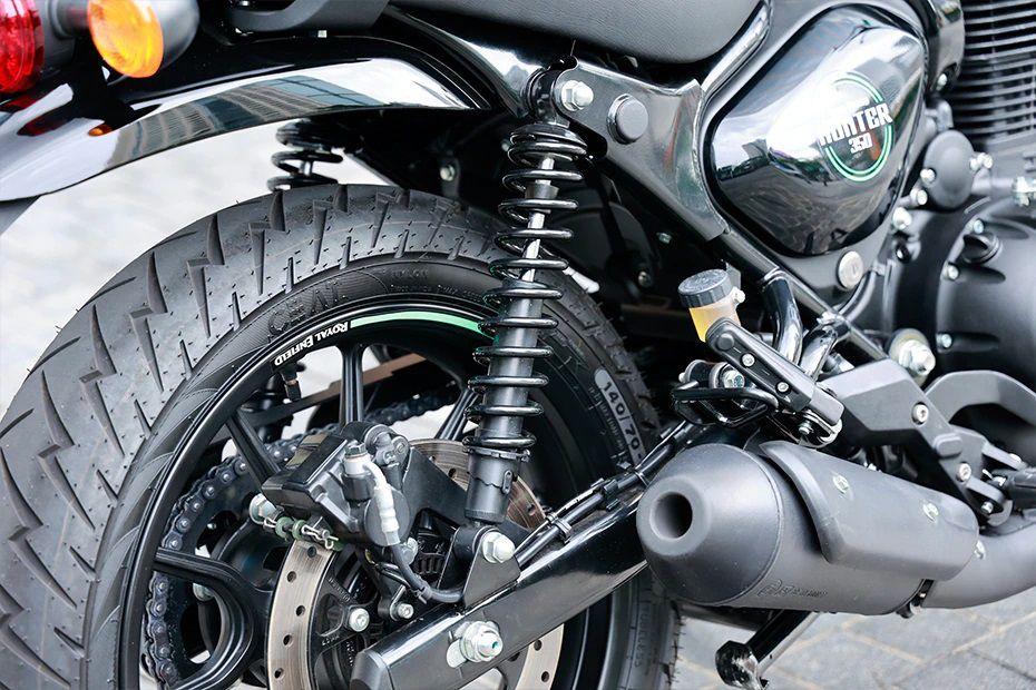 Royal enfield hunter 350 rear suspension view