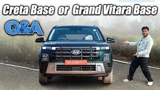 Creta Base variant is much much better than Grand Vitara | Gajab bejatti hai bhai ? QnA